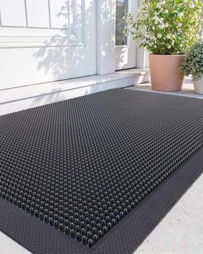 DEXI Door Mat Outside Entrance 24x36, Heavy Duty Rubber Doormats by DEXI