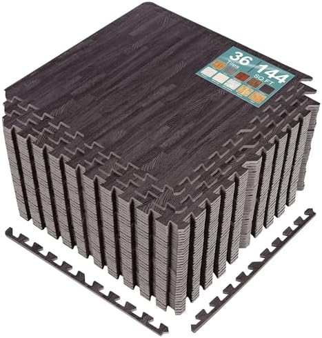 Sorbus Interlocking Wood Grain Foam Floor Tiles by Sorbus