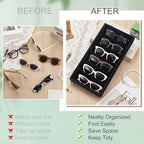Juexica 4 Pcs Velvet Sunglass Trays 6 Grids Sunglasses Organizer - Image 5