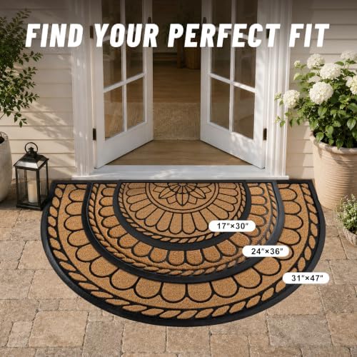 Mibao Half Round Door Mat, Semicircular Entrance - Image 3