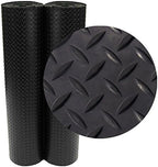 Rubber-Cal Diamond-Plate Rubber Flooring Roll - 3 mm x 4 ft x 7 ft Roll - Black by Rubber-Cal