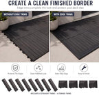 Ripeng 12 Pack Black Wood Deck Tile Edge Trim Set 8 Straight 4 Corner Edge - Image 5