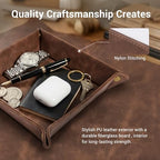 CoBak Leather Valet Tray, PU Leather Catch All Tray - Image 3