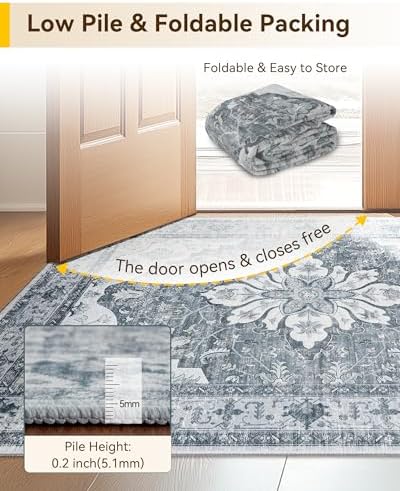 RELEANY Washable Area Rug, Runner 2'6"x5' - Image 5