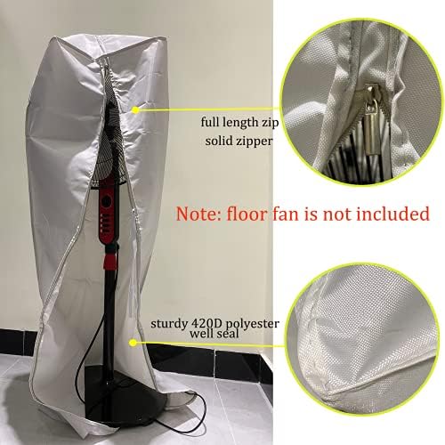 J&C 420D Fan Cover Waterproof 30x57inch Floor Fans Cover Pedestal Fan Covers - Image 5