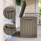 55 Gal Outdoor Storage Box Waterproof Lockable Deck Box Grey - Image 5