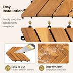 Goplus 30-Pack Acacia Wood Interlocking Deck Tiles - Image 7