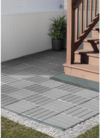 FloorPops Straight Groove Interlocking Deck Tiles, Light Grey - Image 2