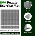 Art3d 36-Pack 24"x24" EVA Interlocking Exercise Mats, 144 Sq.Ft - Image 2