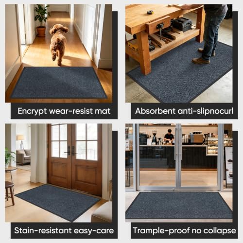 Commercial Door Mat 35"x24", Rubber Waterproof Front Floor Mat - Image 7