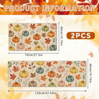 Fall Kitchen Mats Set of 2, Autumn Pumpkin Maple Leaf Kitchen Rugs - Image 3