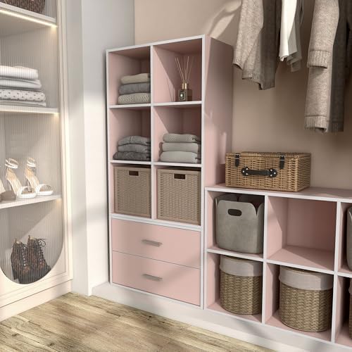 Homes: Inside + Out Apexa 6-Cube Storage Organizer Shelves, Stackable Wood - Image 6