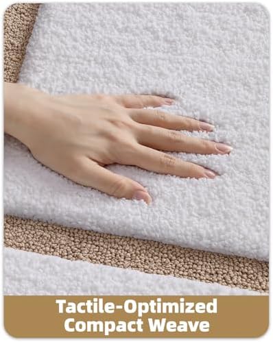Color&Geometry White Bathroom Rugs 30x20, Extra Soft Absorbent Microfiber Bath - Image 4