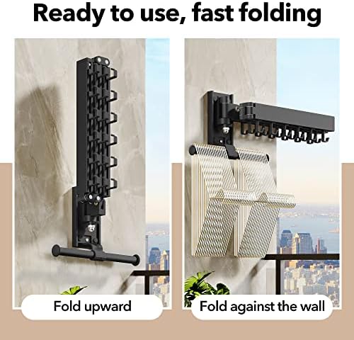 HEILAIYI Wall Mounted Clothes Hanger, Clothes Drying Rack, Laundry Drying Rack - Image 2