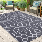 Smiry Outdoor Rug 5x8 ft Waterproof Reversible Boho Mat - Image 6