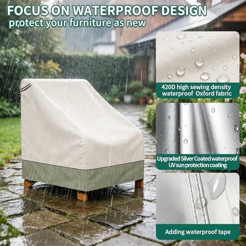 AKEfit Patio Adirondack Chair Covers 2 Pack - Image 3