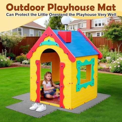 Wibeelee 14 PCS Interlocking Outdoor Playhouse Mats 36 X 48 Inches Waterproof - Image 3
