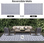 Smiry Outdoor Rug 8x10 ft Waterproof Reversible Boho Mat - Image 3