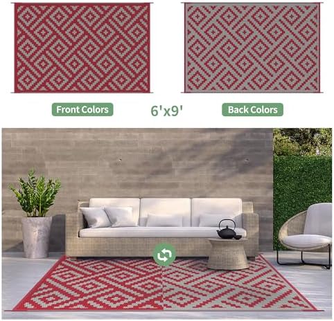 GENIMO Outdoor Rug, Waterproof Plastic Rugs - Image 3