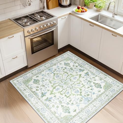 RELEANY Washable Area Rug, Square 4'x4' by RELEANY