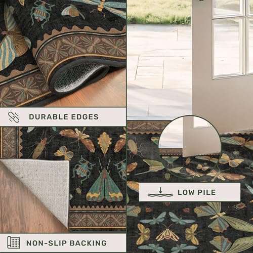 Black Washable 7x9 Large Area Rugs - Image 5