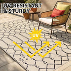 Smiry Outdoor Rug 8x10 ft Waterproof Reversible Boho Mat - Image 5