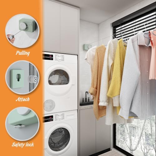 Retractable Clothesline Indoor, Non-Sagging Clothes Line Retracting Outdoors - Image 5