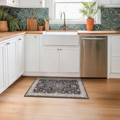 Black Washable 2x3 Entry Rug, Small Rugs - Image 3