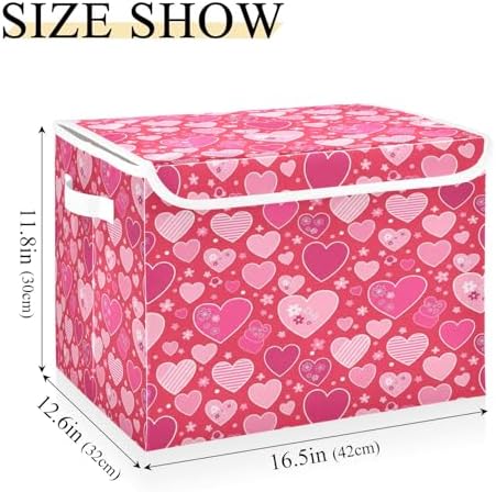 Bolaz Valentines Red Heart Flower Florals Storage Bins - Image 3