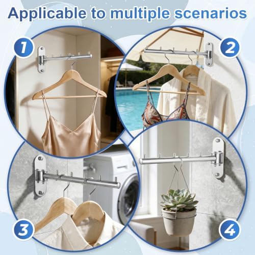 Wall Mounted Clothes Drying Rack, Foldable Drying Rack Clothing, Space Saving - Image 5