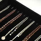 Coward Set of 2 Black Velvet Stackable Necklace Holder Organizer Tray Velvet - Image 3