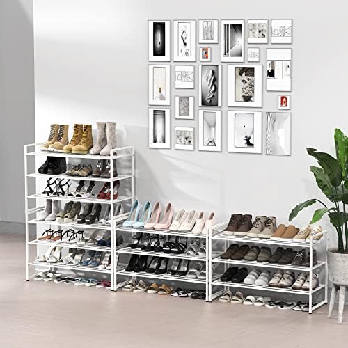 Simple Houseware 3-Tier Stackable Metal Panel Shoe Rack - Image 2