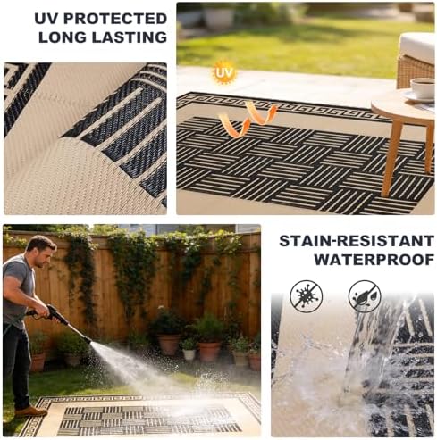 YONILE Solar LED Outdoor Rug 9x12 ft Waterproof - Image 5