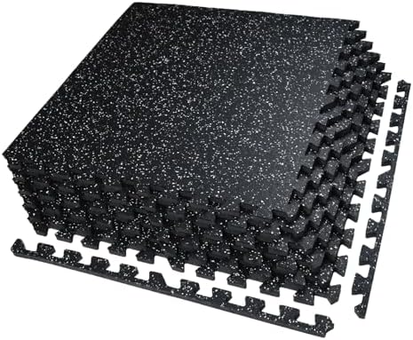 AIRHOP 0.56in Thick 24 Sq Ft Exercise Equipment Mats, 6 Tiles Upgraded Rubber by Airhop