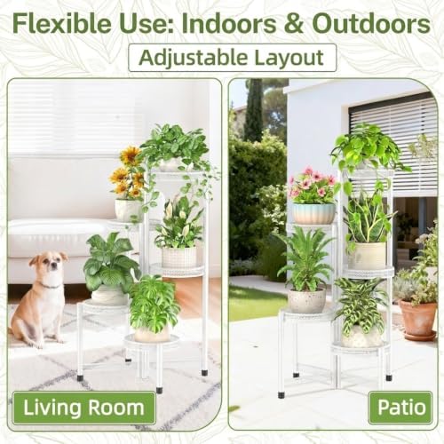 iDavosic.ly Plant Stand Indoor Outdoor, 5 Tier Iron Corner Shelf - Image 6