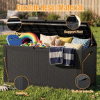 Outdoor Storage Box, 190 Gal Waterproof Resin Deck Box w/Support Rod - Image 3