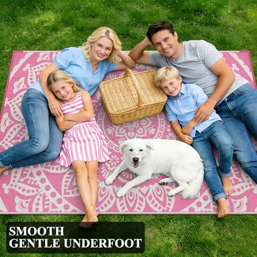 Bsmathom Waterproof Outdoor Rug 6'x9' Reversible Boho Plastic Straw Patio Deck - Image 7