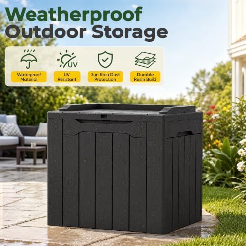 Flamaker Deck Box 31 Gallon Waterproof Resin Small Storage Box - Image 6