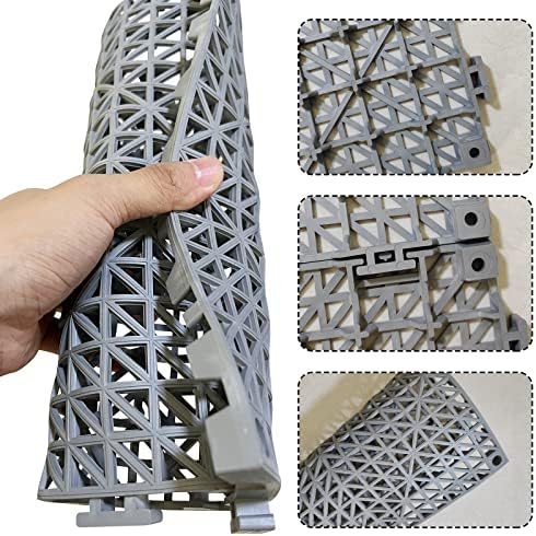 12 Pack Modular Interlocking Cushion 11.6" x 11.6" Rubber Mat Floor Tile Mats - Image 4