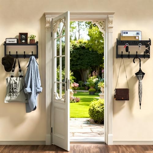 35'' Black Coat Rack Wall Mount - Image 4