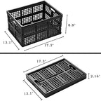 Eslite 34L Large Plastic Folding Storage Crates, Collapsible Crates - Image 4