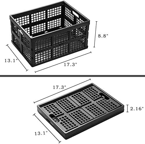 Eslite 34L Large Plastic Folding Storage Crates, Collapsible Crates - Image 4