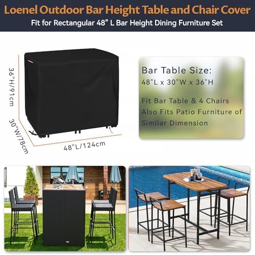 Waterproof Outdoor Bar Height Table Cover - Image 3