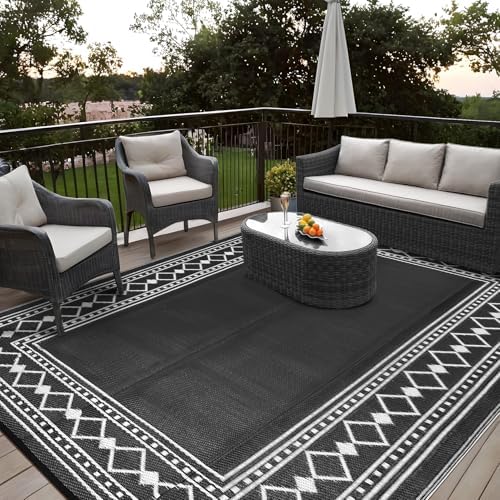 Waterproof Outdoor Rug 9x12, Reversible Plastic Straw Rug Waterproof Modern - Image 6