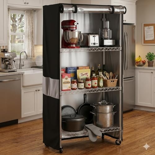 Wire Shelving Storage Cover Waterproof Dustproof Clear Window 600D 36x18x72 - Image 2