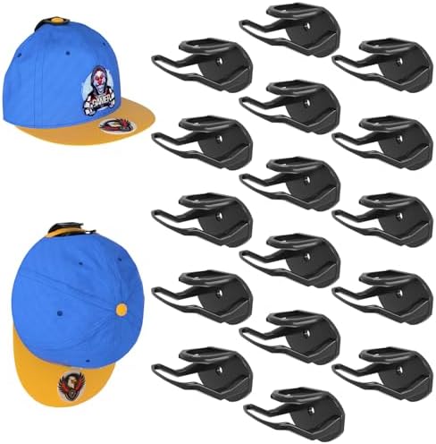 16 Pack Adhesive Hat Hooks for Wall, Super Strong Hat Rack for Baseball Caps by Niunuerga