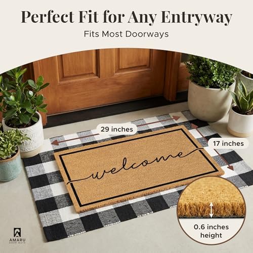 Coir Welcome Mat, Welcome Classic 4, 17x29 in - Image 2