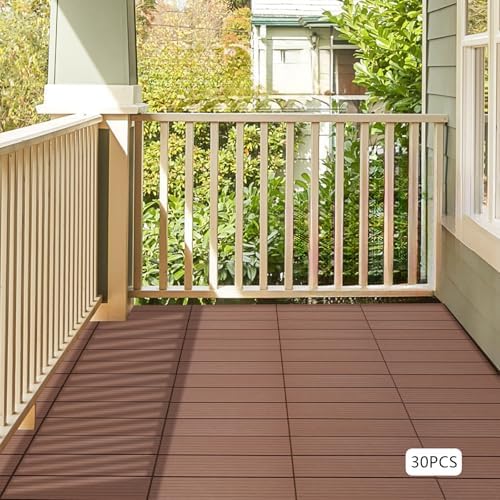 30 Pack Interlocking Deck Tiles 11.8"x11.8" Interlocking Patio Deck Tiles - Image 5