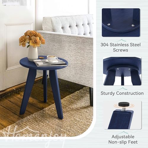 HDPS Outdoor Side Table, Small Round End Table - Image 5