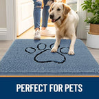 OLANLY Dog Door Mat for Muddy Paws 30x20, Paw Print Design Chenille Mud Mat - Image 6